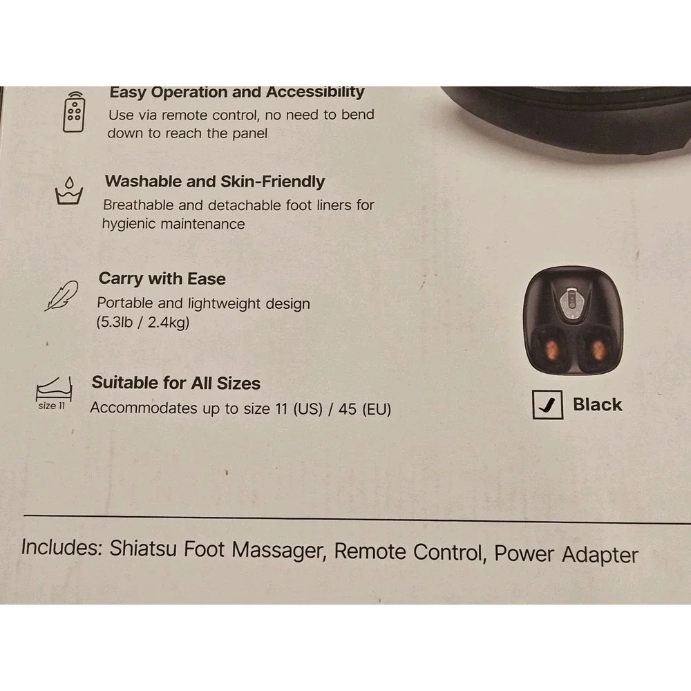 RENPHO Foot Massager Machine with Heat Shiatsu Deep Kneading Neuropathy ‎ Remote